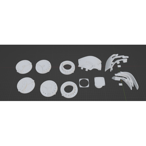 InMoov Robotic Skull and Ears in fill 15%