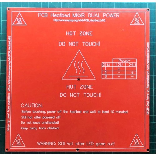 3D Printer Heatbed PCB MK2B 12/24V for RepRap