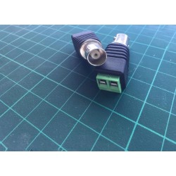 BNC Female Plug To 2pin Screw Terminal Block