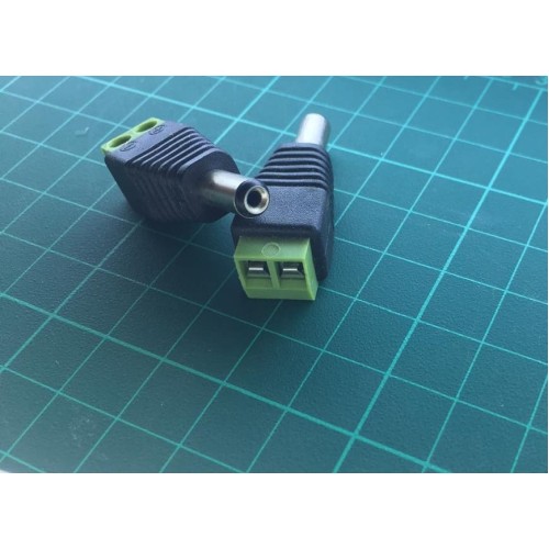DC Male Power Plug 2.1mm To 2pin Screw Terminal Block