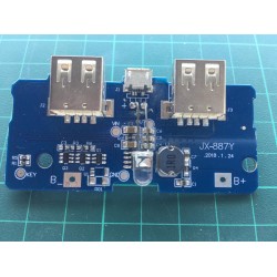 Power Bank Module With Dual Micro USB 3.7V to 5V 2A Booster With 18650 Lithium Battery Charger